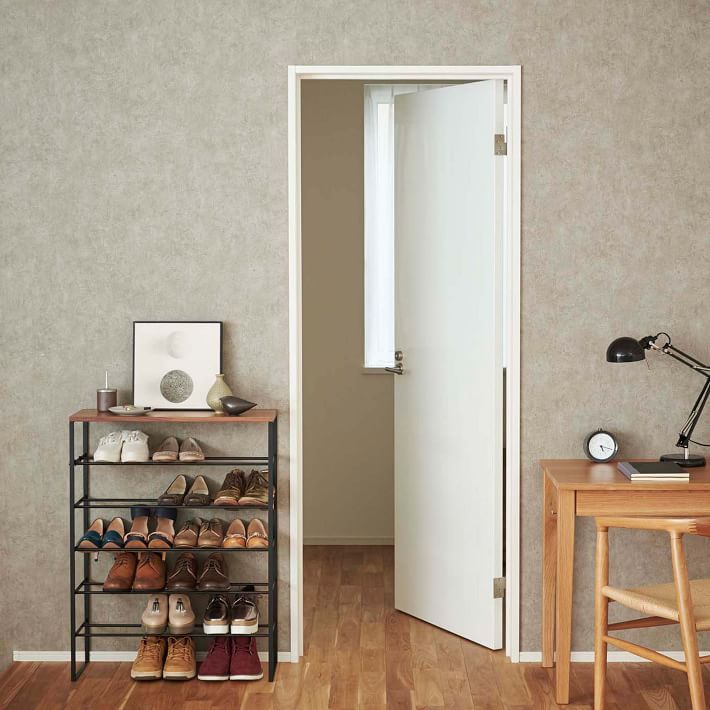 Yamazaki Tiered Shoe Rack Black