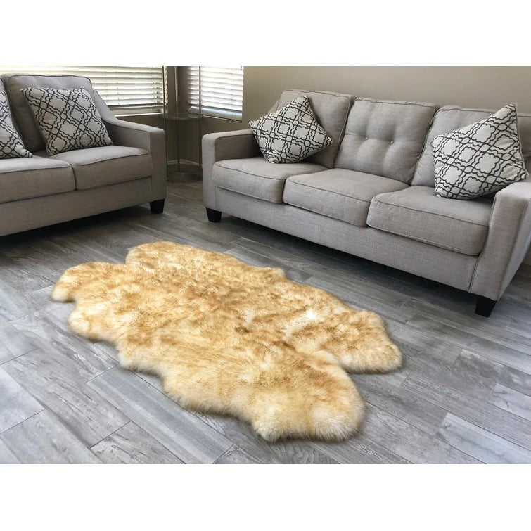 Wicklund Faux Sheepskin Beige Rug