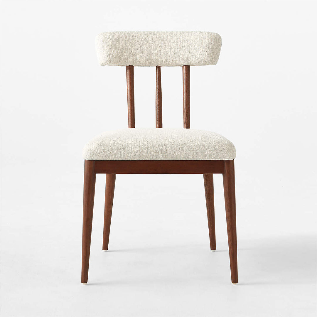 Arcos Oak Wood And Ivory Upholstered Dining Chair