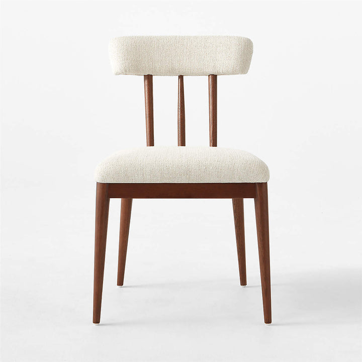 Arcos Oak Wood And Ivory Upholstered Dining Chair