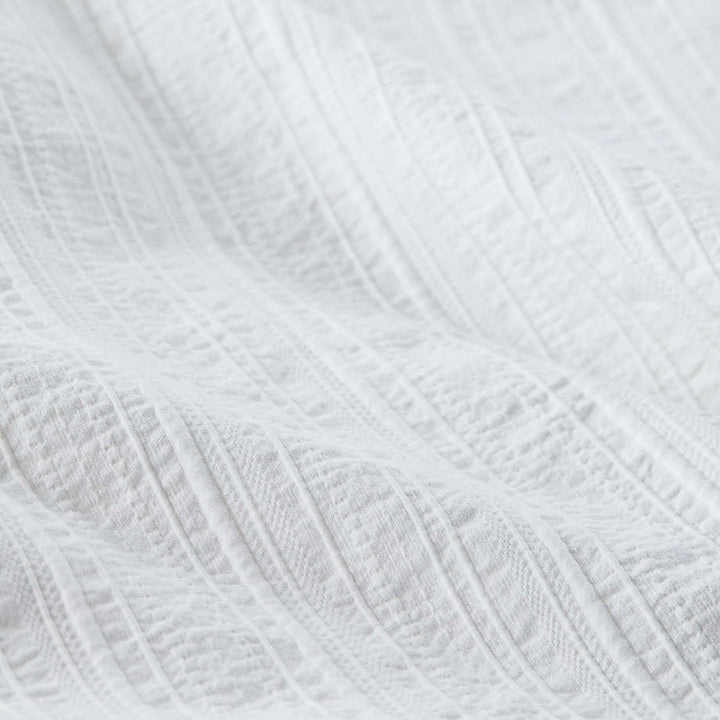 Organic Cotton White Textured Duvet Cover-King