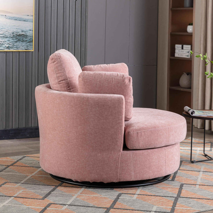 Achorn Polyester Recessed Arm Swivel Barrel Chair