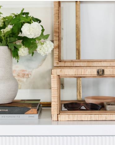 Rattan and Glass Box