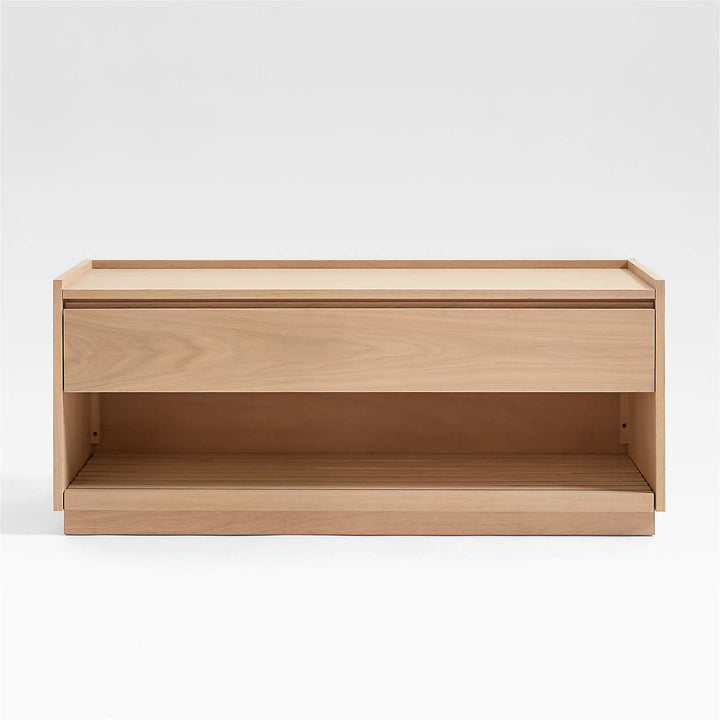 Batten White Oak Storage Bench