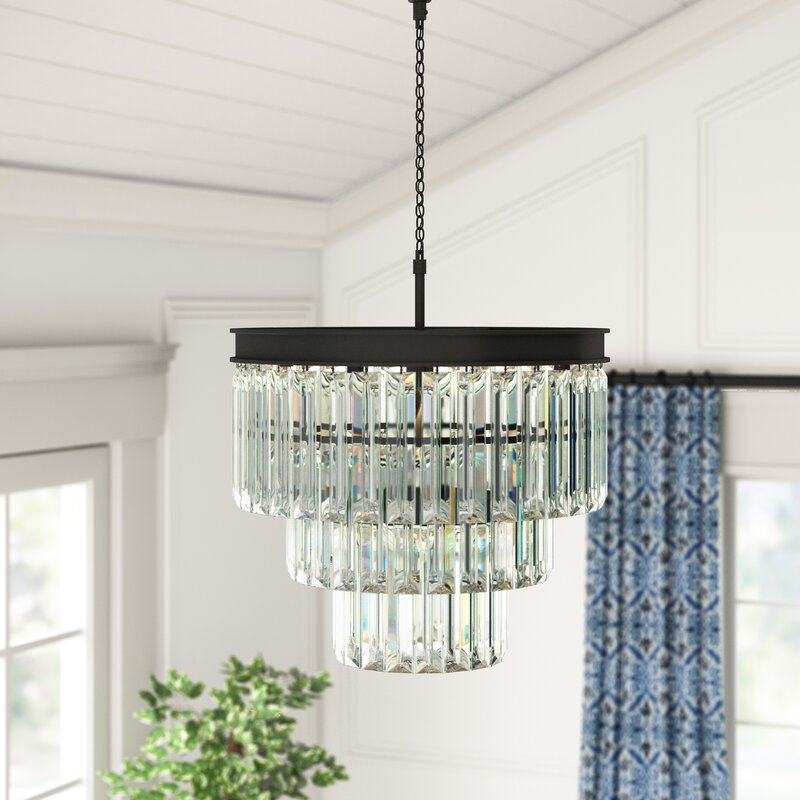 Hallum 7-Light Unique Tiered Chandelier with Crystal Accents