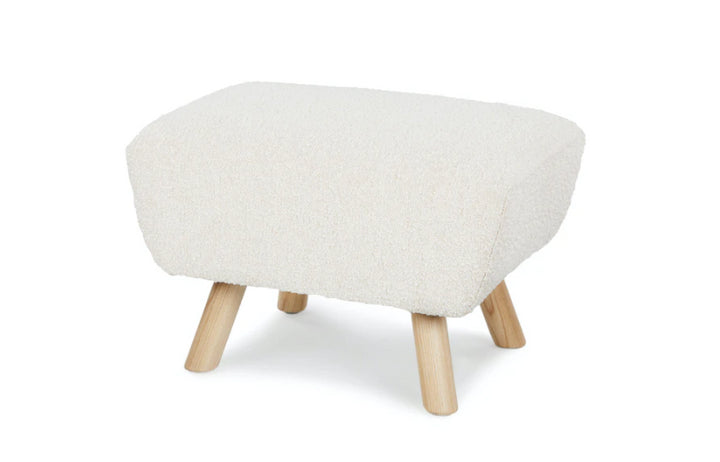 Gabriola Ivory Bouclé Ottoman