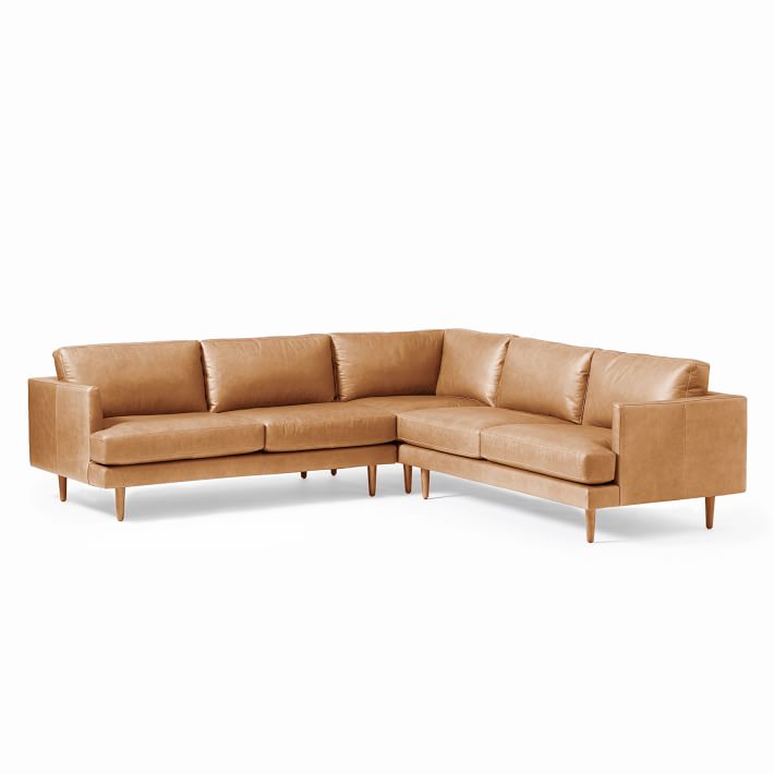 Haven Loft Leather 3 Piece L Shaped Sectional