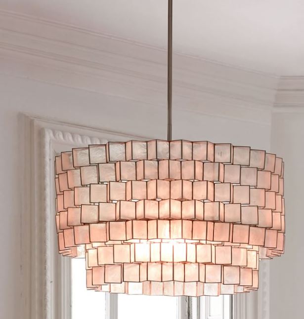 Capiz Zigzag Chandelier