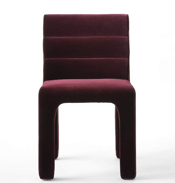 Castell Channeled Burgundy Upholstered Dining Chair