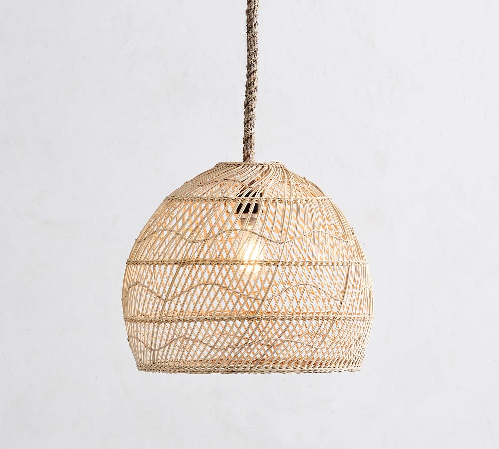 Flora Rattan Pendant 18"