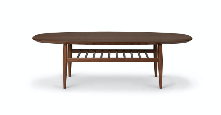 Lenia Walnut Oval Coffee Table