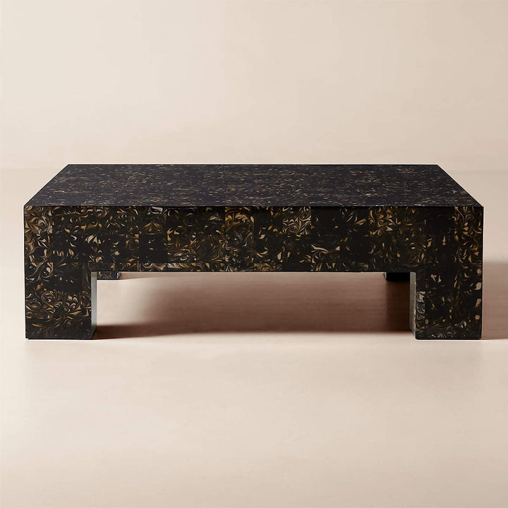 Scatola 48 Square Brown Tiled Resin Coffee Table