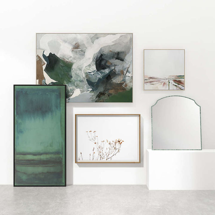 Forest Movement Framed Green Abstract