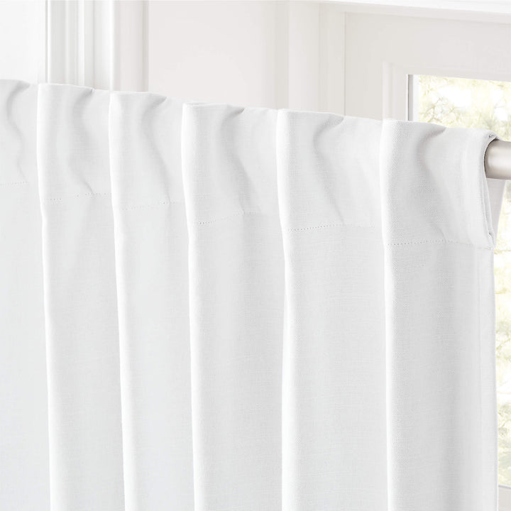 White Basketweave Blackout Window Curtain Panel 48"x108"