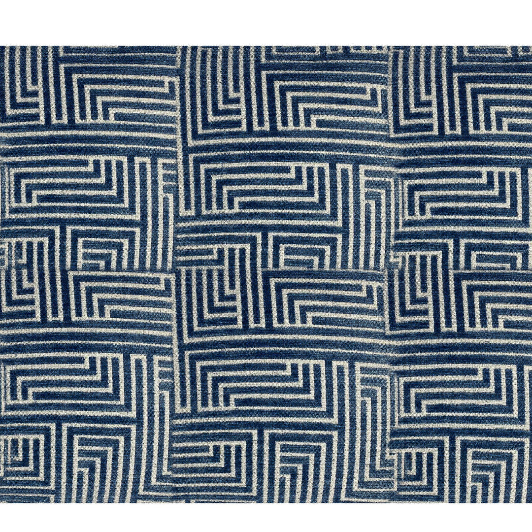 Blue Maze Geometric Reversible Throw Pillow-18"x18"