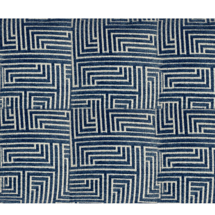 Blue Maze Geometric Reversible Throw Pillow-18"x18"