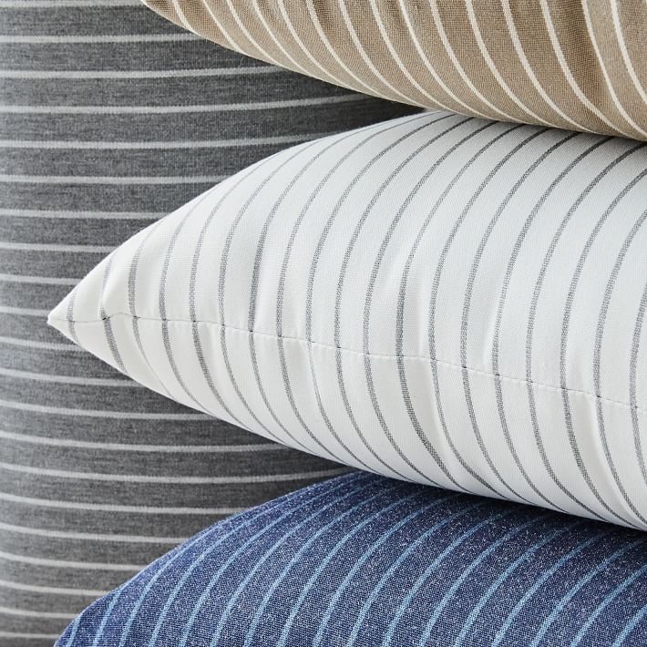 Sunbrella Indoor Outdoor Striped Lumbar Pillows With Insert-21"x12"