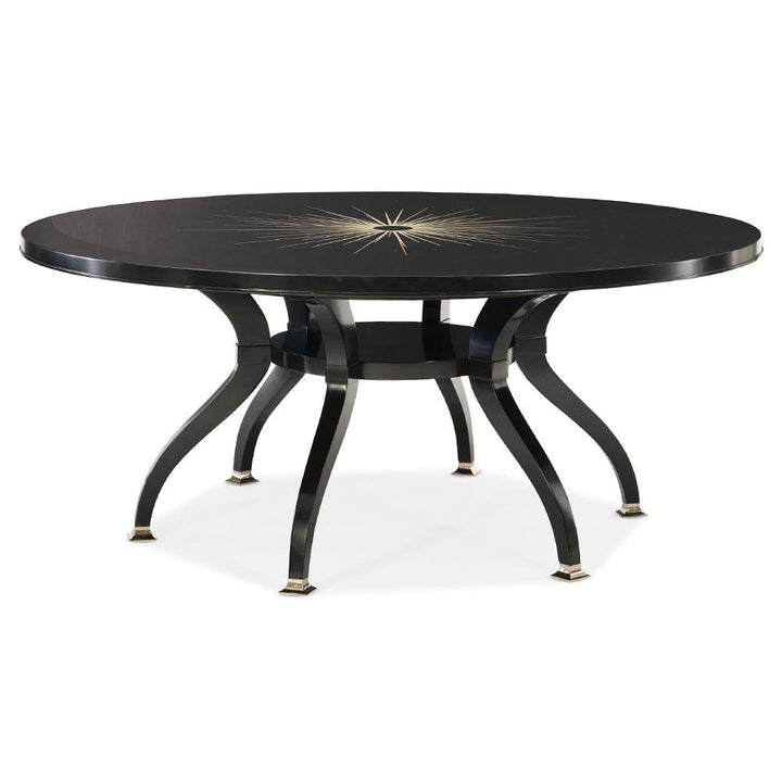 Caracole Total Eclipse Modern Black Wood Round Dining Table