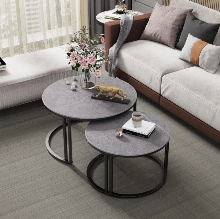 Jakesha Stone Top Nesting Coffee Table