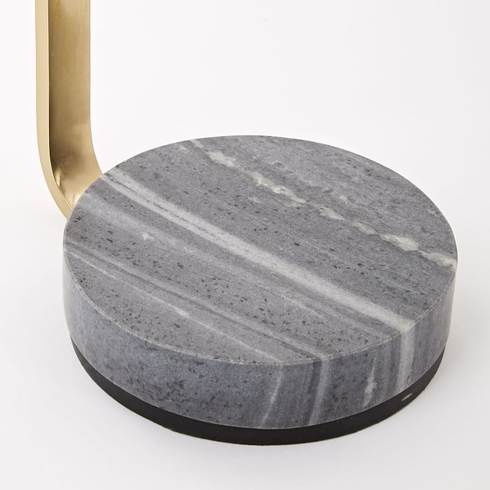 Murray Drink Table Gray Marble Antique Brass