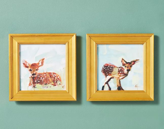 Baby Fawn Wall Art with Frame