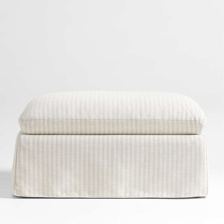 Ever Striped Slipcovered Storage Nursery Ottoman