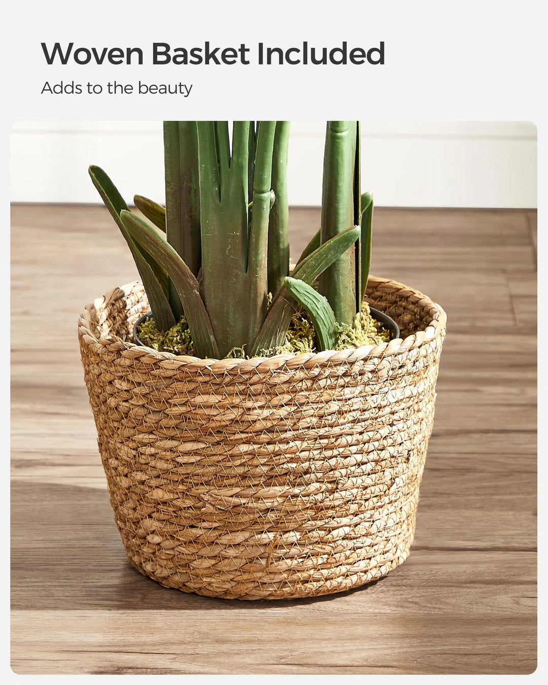 Faux Banana Leaf Tree with Planter Basket