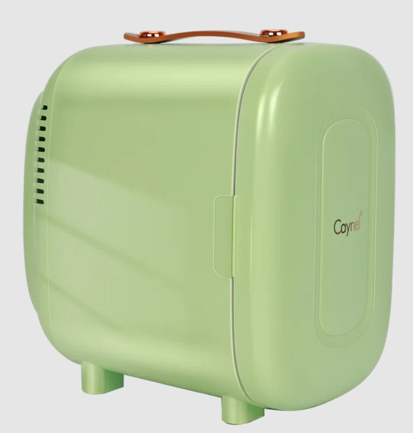 Caynel 5L Portable Retro Mini Fridge 6-can Mini Refrigerator