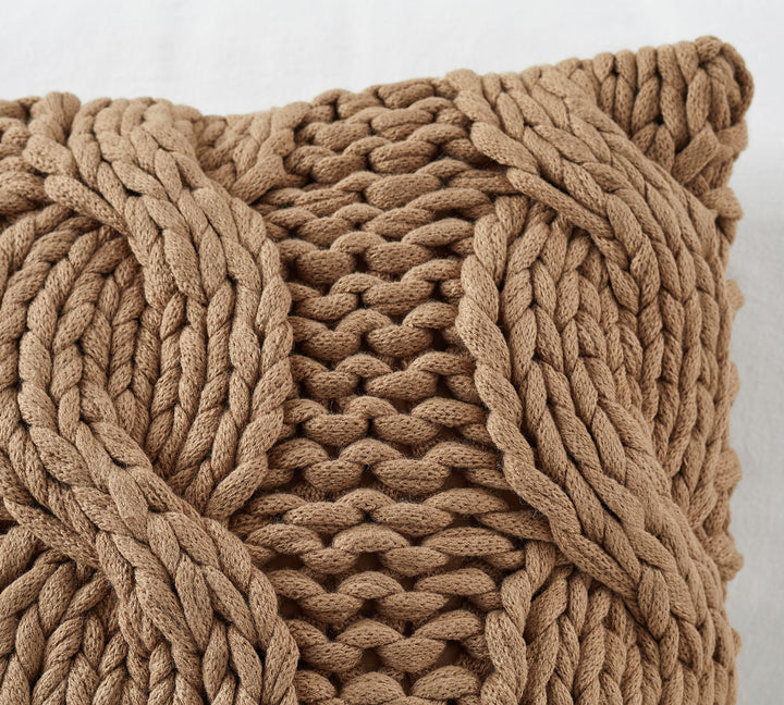 Colossal Handknit Pillow Bronze With insert 24" x 24"