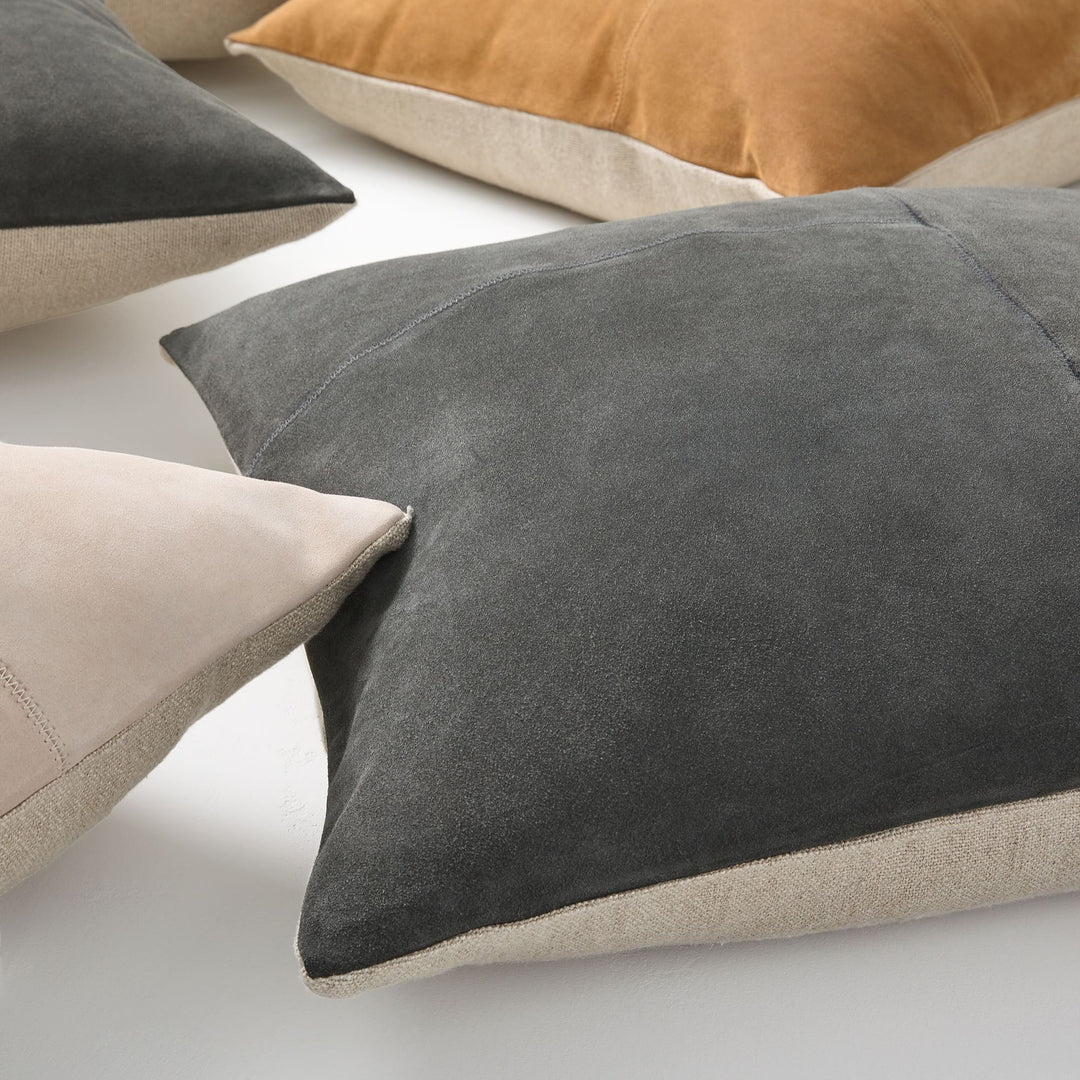 Pieced Suede Pillow Cover