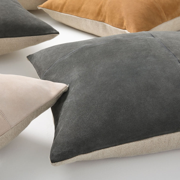 Pieced Suede Pillow Cover