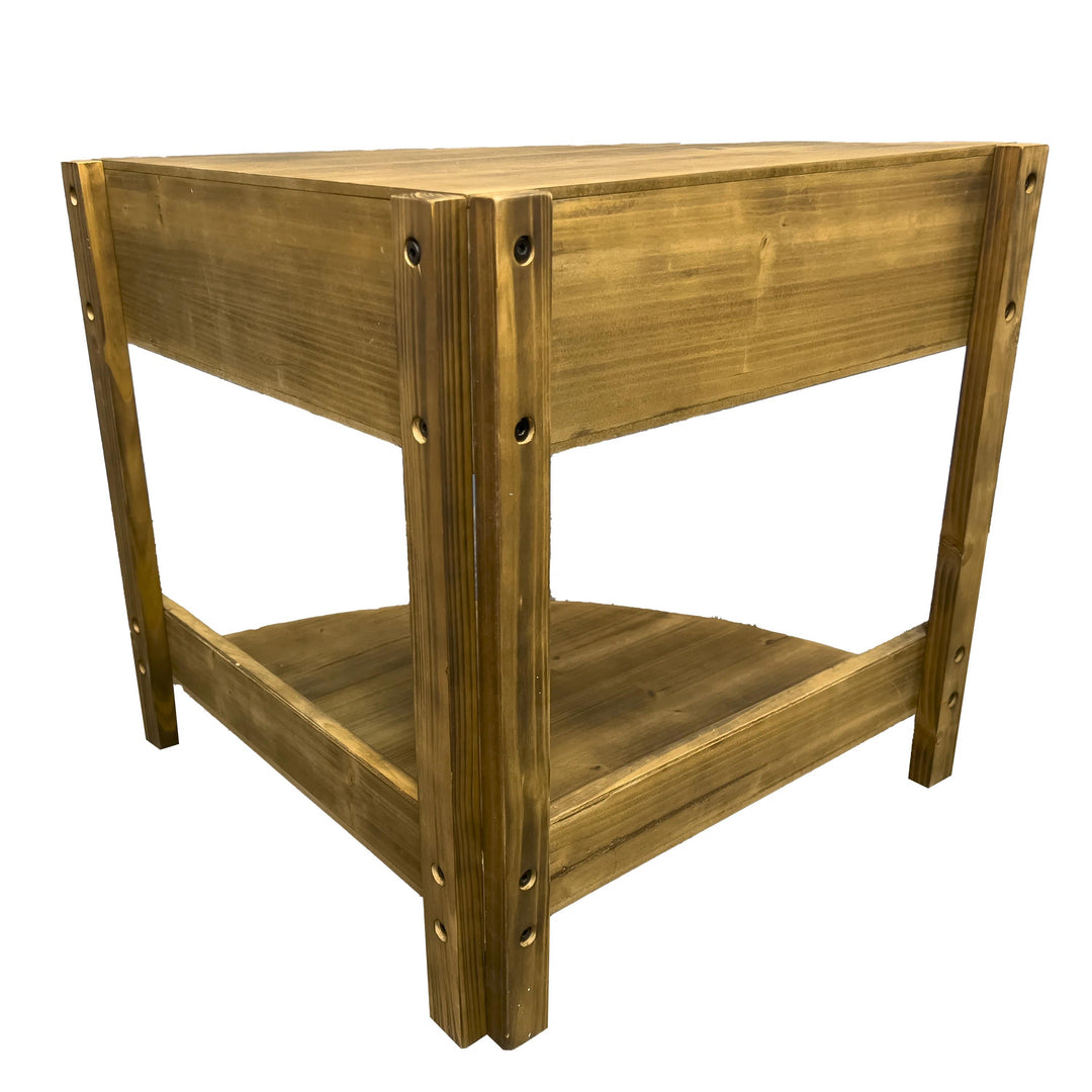 Baumstown 4 Legs Solid Wood Corner Table