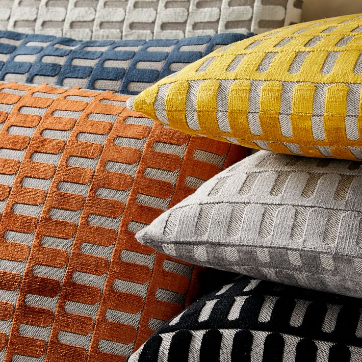 Cut Velvet Archways Pillow Covers No Insert-24"X24"