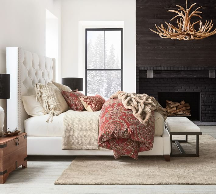 Harper Tufted Upholstered Tall Bed