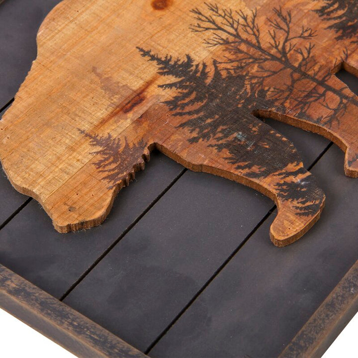 Rustic Wood Grizzly Bear Wall Décor