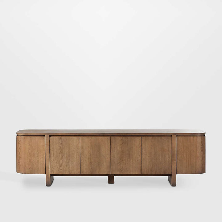Elle Natural Oak Wood Storage Media Console