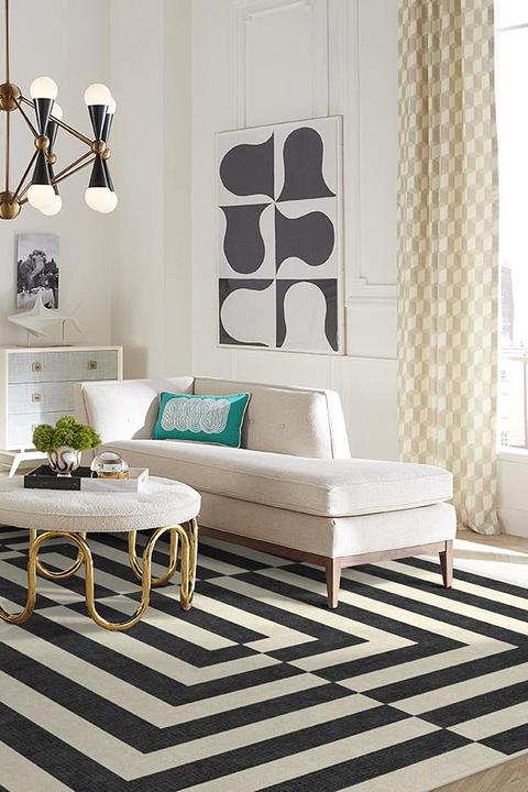 Jonathan Adler Op Art Charcoal Rug 9'x12'