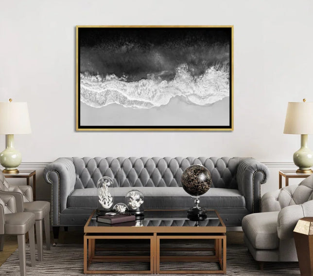 Waves In Black Gray And White by Maggie Olsen
