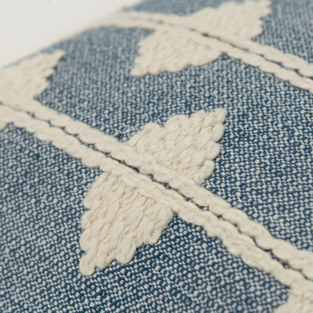 Heiden Embroidered Cotton Lumbar Throw Pillow 20x14