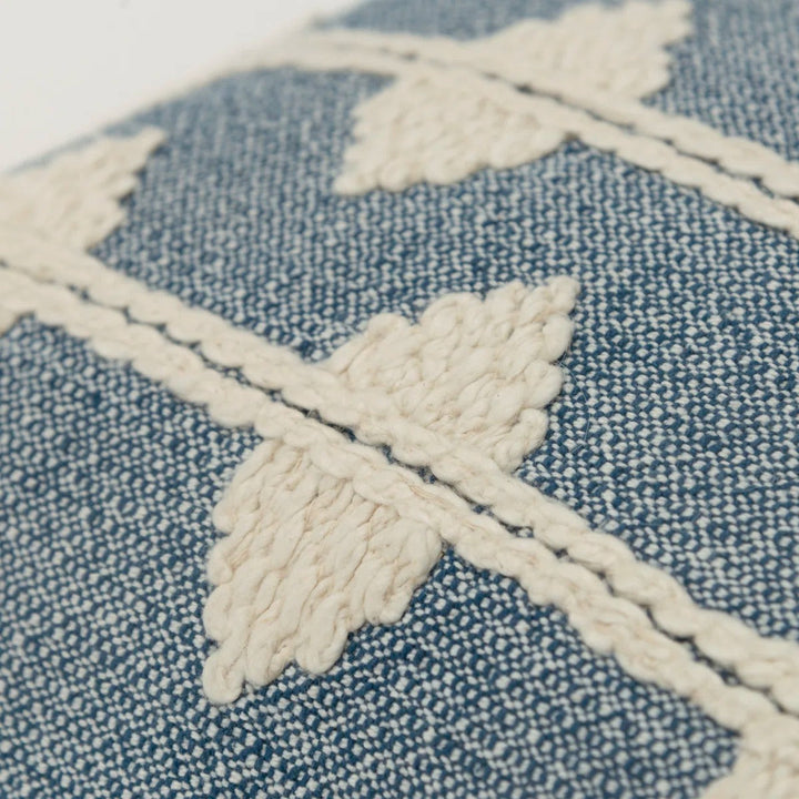 Heiden Embroidered Cotton Lumbar Throw Pillow 20x14