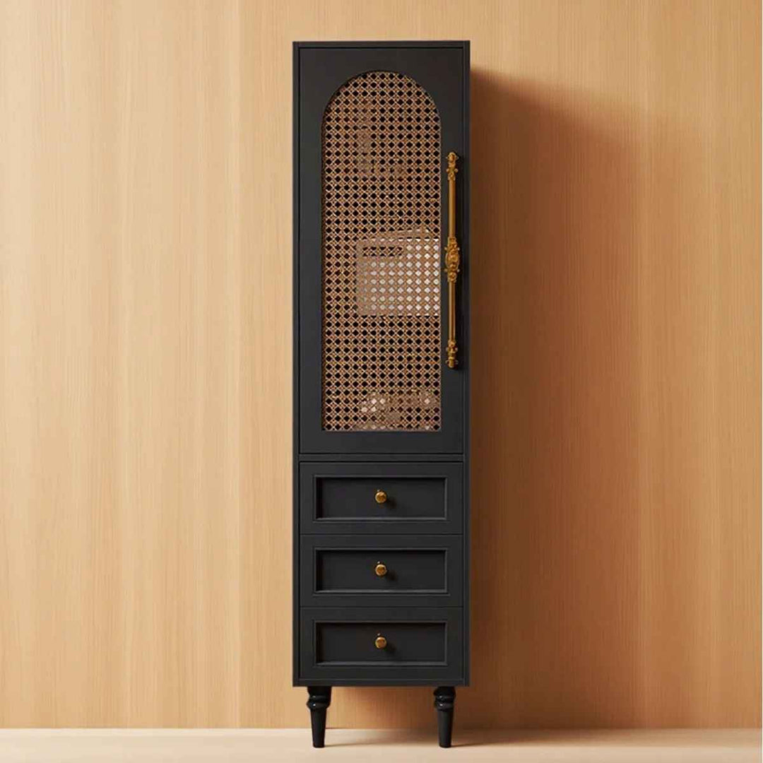 Boho Rubberwood Bathroom Storage Cabinet