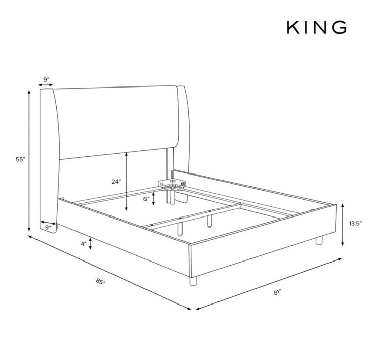 Tilly Upholstered Bed Zuma Pumice