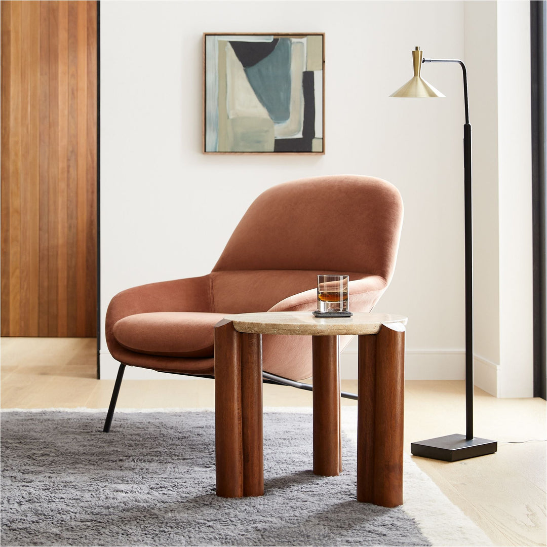 Travertine Side Table