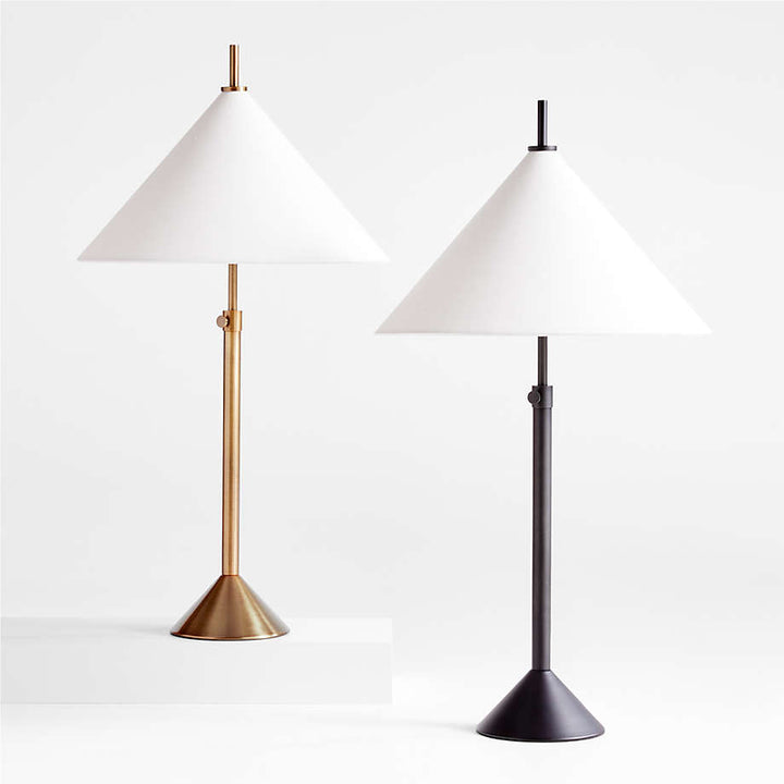 Seymour Telescoping Brass Metal Table Lamp