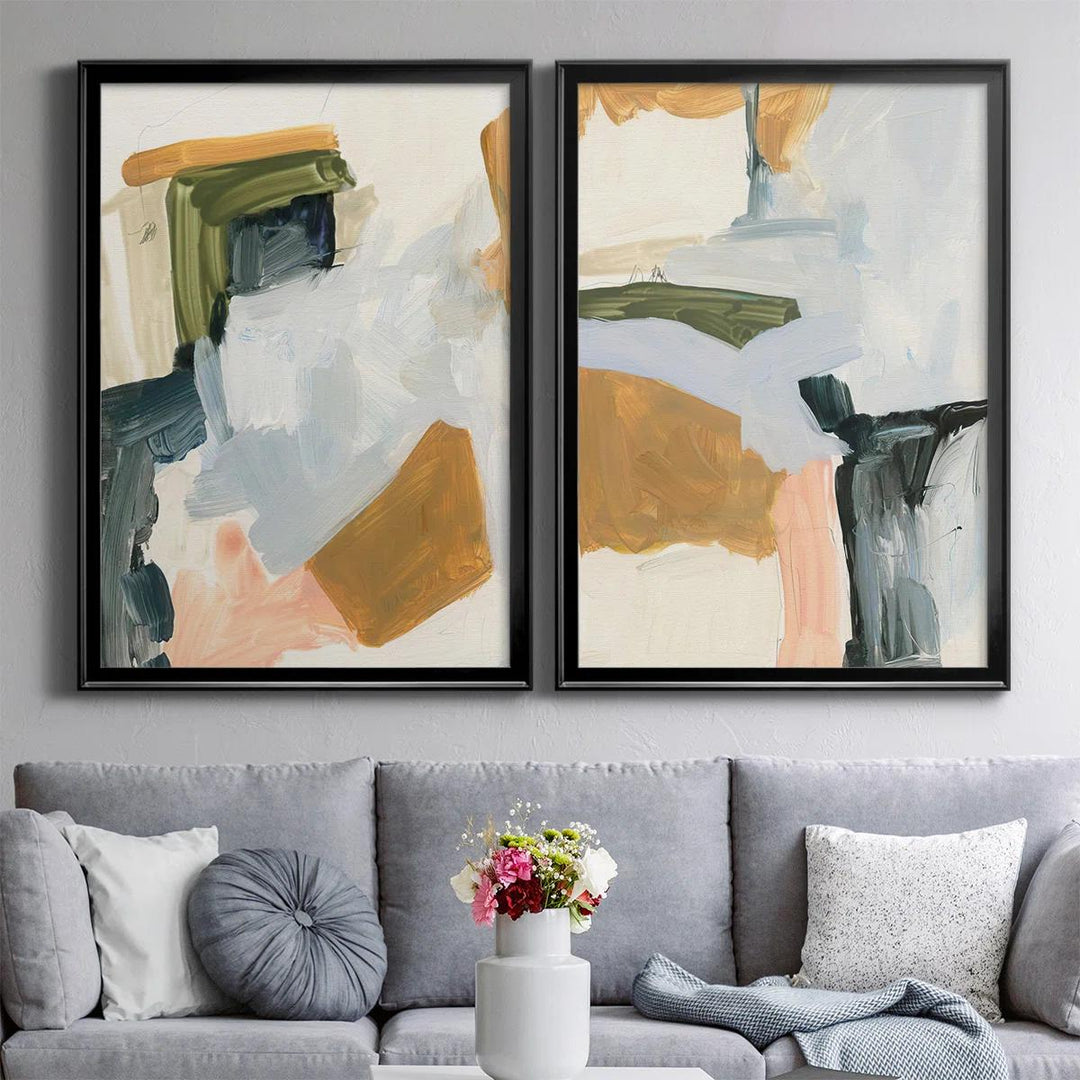 Palette Meld I Framed On Canvas 2 Pieces Painting-42.5"x61"