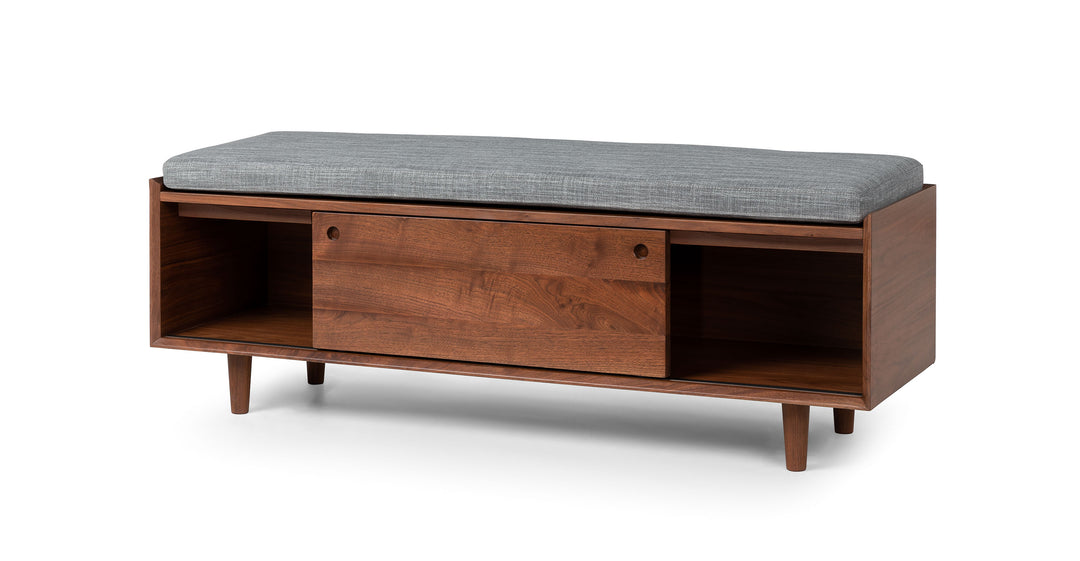 Nederin Pebble Gray Walnut Bench