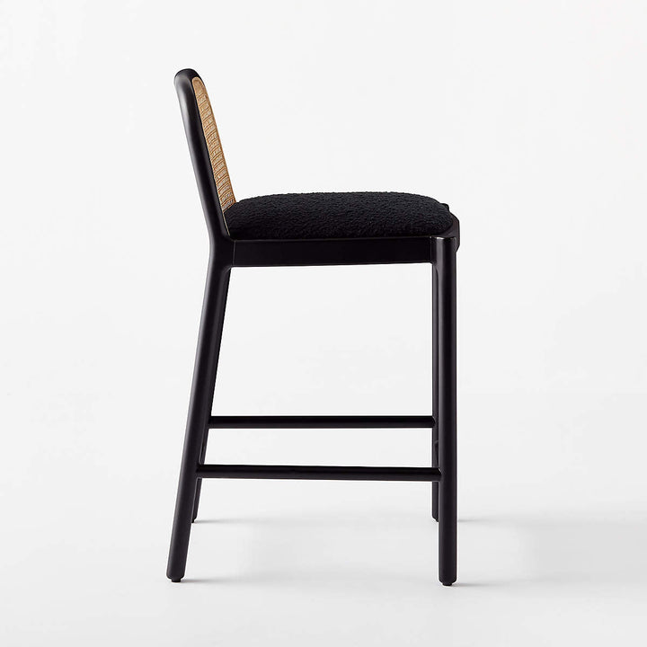 Nadia Black Cane Counter Stool
