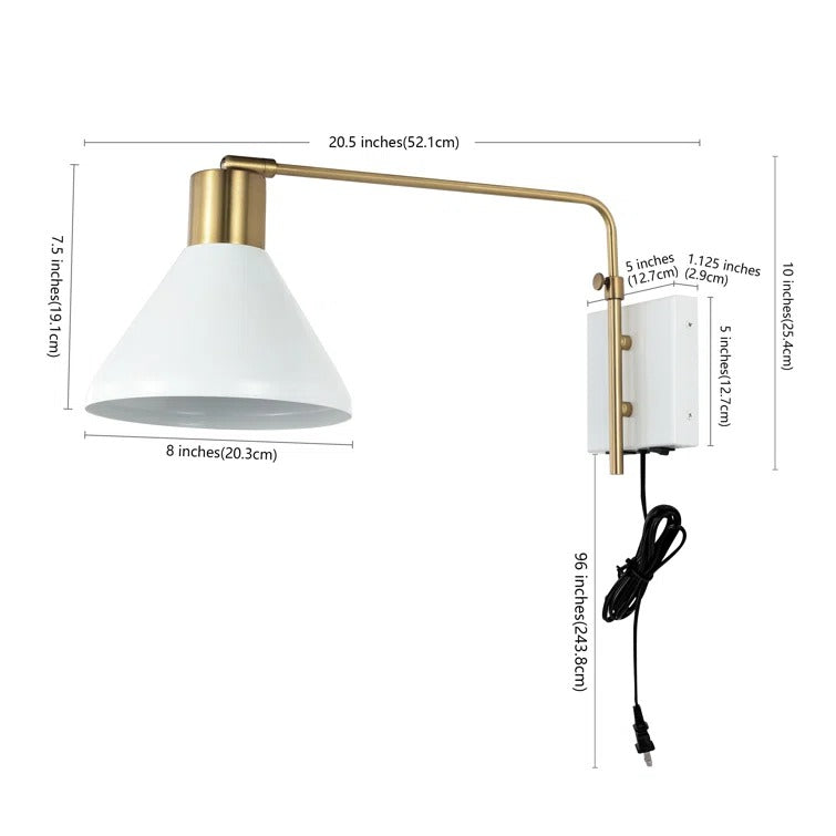 Jahmell Iron Plug-in Armed Sconce