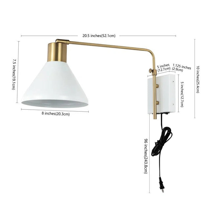 Jahmell Iron Plug-in Armed Sconce