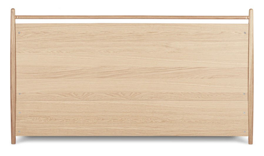 Lenia Panel White Oak King Storage Bed